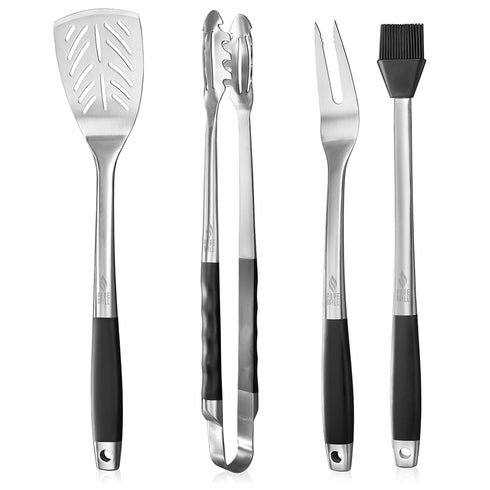4pc BBQ Tool Utensil Set - Stainless Steel